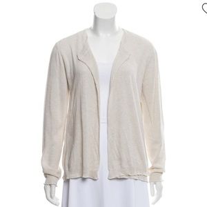 Inhabit cotton‎ buttonless flowy ivory buttonless cardigan ruffle size medium